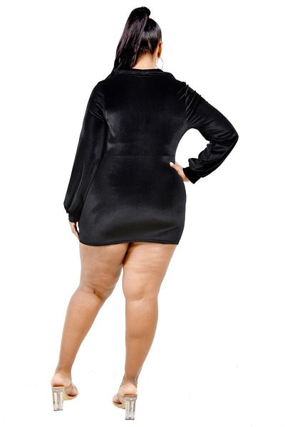 Velvet Bishop Sleeve Mini Dress - FabulousFixx