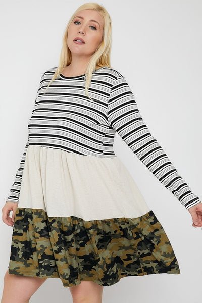 Tiered Color Block Dress - FabulousFixx