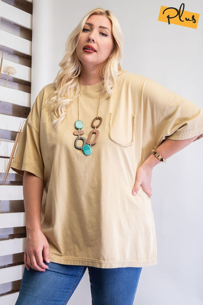 Mineral Washed Cotton Jersey Boxy Tunic - FabulousFixx