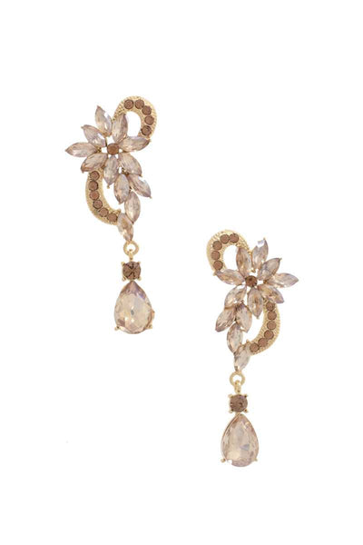 Flower Rhinestone Dangle Earring - FabulousFixx