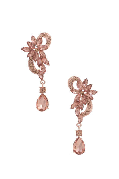 Flower Rhinestone Dangle Earring - FabulousFixx