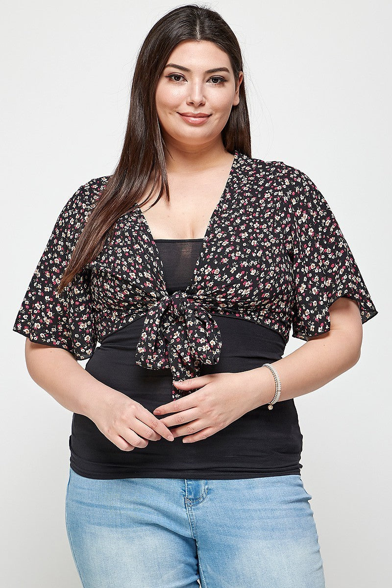 Junior Ditsy Floral Print Cropped Bolero Cardigan - FabulousFixx