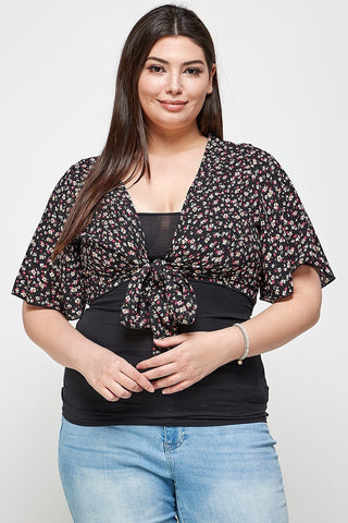 Junior Ditsy Floral Print Cropped Bolero Cardigan - FabulousFixx