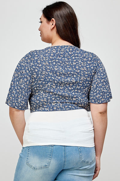 Junior Ditsy Floral Print Cropped Bolero Cardigan - FabulousFixx