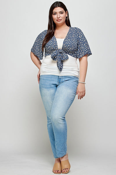 Junior Ditsy Floral Print Cropped Bolero Cardigan - FabulousFixx