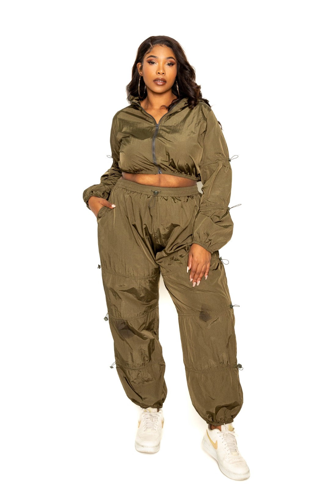 Active Zip Up Set with Cord Lock Detail