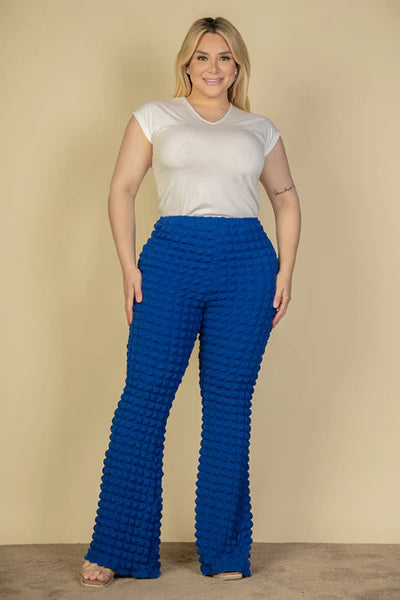 Bubble Fabric Flare Pants