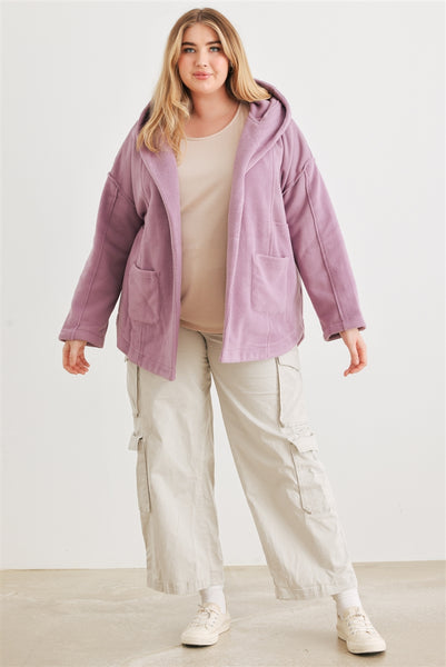 Junior Two Pocket Open Front Soft To Touch Hooded Cardigan Jacket