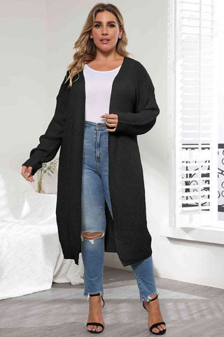 Plus Size Open Front Long Sleeve Cardigan