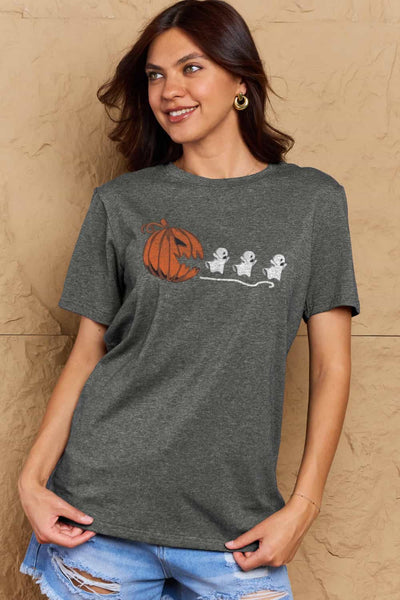 Simply Love Full Size Jack-O'-Lantern Graphic Cotton Tee