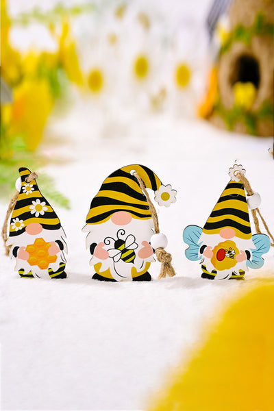 3-Pack Bee Wood Gnome Ornaments